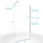 Paroi de douche 90x200cm verre transparent - Barre de fixation extensible et profil chrome - FREEDOM 2 CHROMED Aurlane - FAC438