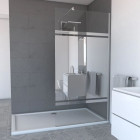 Paroi de douche à l’italienne FREEDOM 2 MIROIR 80 - 80x200cm Verre transparent 8mm Aurlane - FAC233