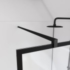 Paroi de douche à l’italienne sérigraphie type Brique - 90x195cm - Profile noir mat - Verre 5mm - BLOCKS Aurlane - FAC586