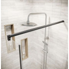 Paroi de retour 90x180 cm pour porte de douche - Verre Trempe 5mm - Finition Noire - DARK ELEMENTARY Aurlane - FAC1095