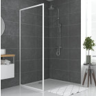 Paroi porte de douche blanc RETOUR 90x185cm pour porte - Verre transparent 5mm - WHITY SIDE 90 Aurlane - FAC495