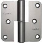 Paumelle 80 x 80 mm gauche aluminium anodisé argent à bouts ronds