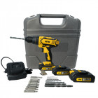 Perceuse visseuse 18v vitopower + 3 batteries lithium 2.0 ah mallette 18 accessoires