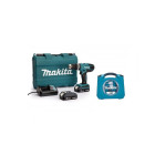 Perceuse visseuse à percussion MAKITA 18V 1,3 Ah - Ø13 mm - HP457DWE + Coffret accessoires 71 pièces - LOT0091