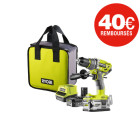 Perceuse-visseuse à percussion ryobi brushless one+ - 1 batterie 5.0 ah - 1 batterie 2.0 ah - 1 chargeur rapide r18pd7-252s