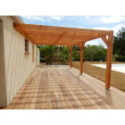 Pergolas adossee , 500cmx450cm, bois douglas francais, carport, auvent, abri terrasse, cpbf-pergomur500x450