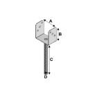 Pied de poteau à ancrer U2 - 91 - PAU91