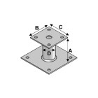 Pied de poteau avec platine PP-100 - PP80