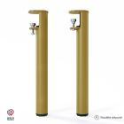 Lot de 2 pieds cylindriques DECO-GEM pour table basse en acier à vis-étau Topaze, H.43 cm