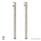 Lot de 2 pieds cylindriques DECO-GEM pour table basse en acier à vis-étau Topaze, H.75 cm