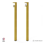 Lot de 2 pieds cylindriques DECO-GEM pour table basse en acier à vis-étau Topaze, H.75 cm