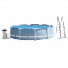 Piscine hors-sol 732 x 132 cm intex kit complet filtre à cartouche echelle bache et tapis de sol