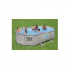 Piscine tubulaire ovale bestway - 488 x 305 x 100 cm - 10 949 l - motif rotin - power steel - swimvista - 56946