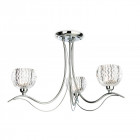 Plafonnier 3 ampoules blanche, chrome et verre