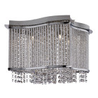 Plafonnier 3 ampoules elise, en chrome, aluminium et cristal