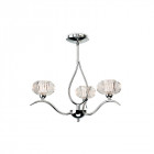 Plafonnier 3 ampoules lisbon, chrome et verre