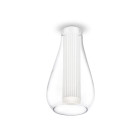 Plafonnier 3000k rigatto, aluminium blanc ppma et verre