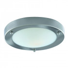 Plafonnier 30cm argent satiné verre opale