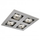 Plafonnier 4 ampoules cube, acier brossé