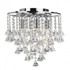 Plafonnier 4 ampoules dorchester, en chrome et cristal