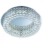 Plafonnier 40 cm led vesta, en chrome et cristal