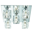 Plafonnier 5 ampoules cool ice, en chrome et verre