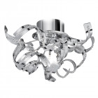 Plafonnier 5 ampoules sparkle, en chrome et verre