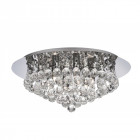 Plafonnier 6 ampoules hanna hauteur 20 cm, en chrome et cristal