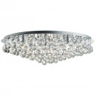 Plafonnier 8 ampoules hanna hauteur 24 cm, en chrome et cristal