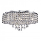 Plafonnier 9 ampoules orion, en chrome et cristal