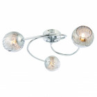 Plafonnier aerith, chrome et verre, 3 ampoules