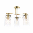 Plafonnier alda, laiton antique et verre, 3 ampoules
