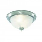 Plafonnier american diner, en argent satiné et verre acide