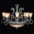 Plafonnier argenté country 11 ampoules 240 cm