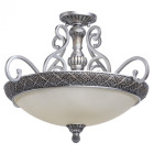 Plafonnier argenté country 4 ampoules 53 cm