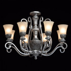 Plafonnier argenté country 8 ampoules 230 cm