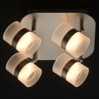 Plafonnier argenté techno 4 ampoules 13.5 cm