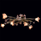 Plafonnier beige flora 6 ampoules 26 cm