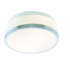 Plafonnier bol, 23cm, chrome et verre opale