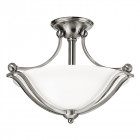 Plafonnier bolla, nickel brossé et verre, 49 cm