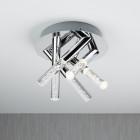 Plafonnier bubbles, chrome et acrylique, 5 led