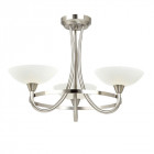 Plafonnier cagney, chrome satiné et verre, 3 ampoules