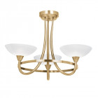 Plafonnier cagney, laiton antique et verre, 3 ampoules