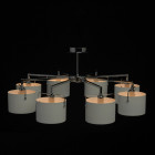 Plafonnier chromé megapolis 8 ampoules 32 cm