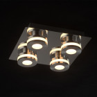 Plafonnier chromé techno 4 ampoules 7.5 cm