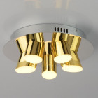 Plafonnier chromé techno 5 ampoules 11 cm