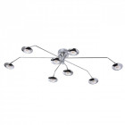 Plafonnier chromé techno 8 ampoules 23 cm
