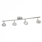 Plafonnier donut, chrome et acrylique, 4 ampoules