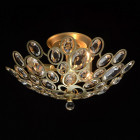 Plafonnier doré crystal 3 ampoules 24 cm