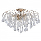 Plafonnier doré crystal 6 ampoules 38 cm